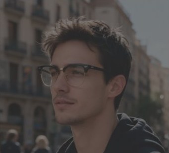 Hombre con gafas de vista de pasta